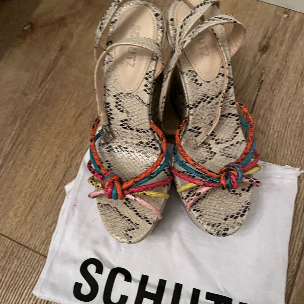 SCHUTZ Colorful Snakeskin Women's Sandals